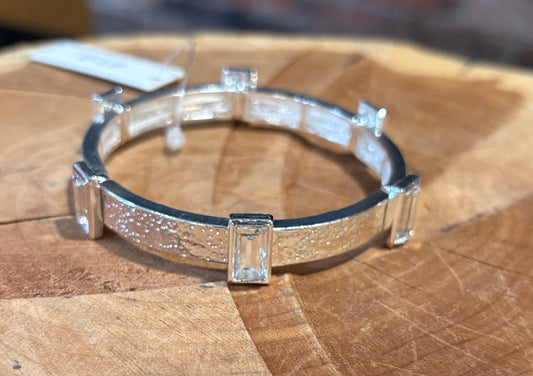 Shiny Metal + Rhinestone Stretch Bracelet