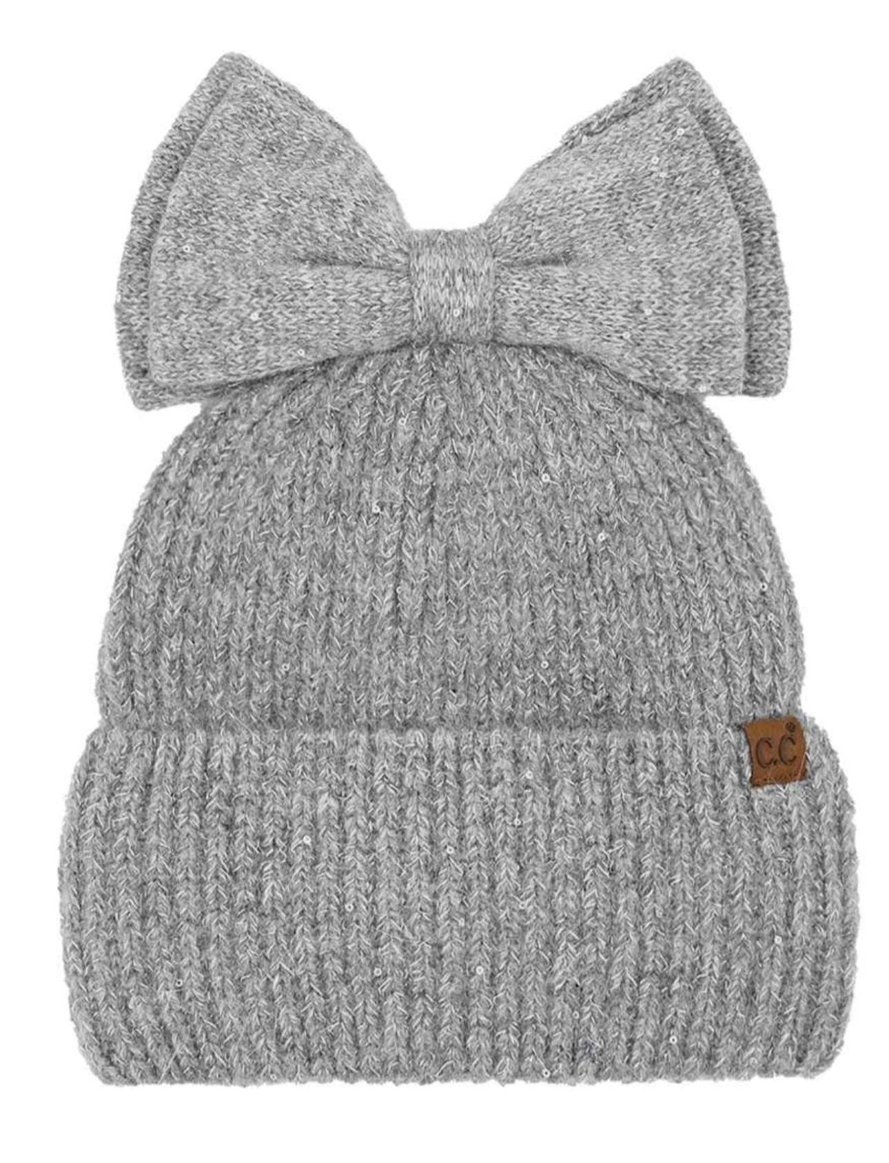 Messy Bun Bow CC Beanie