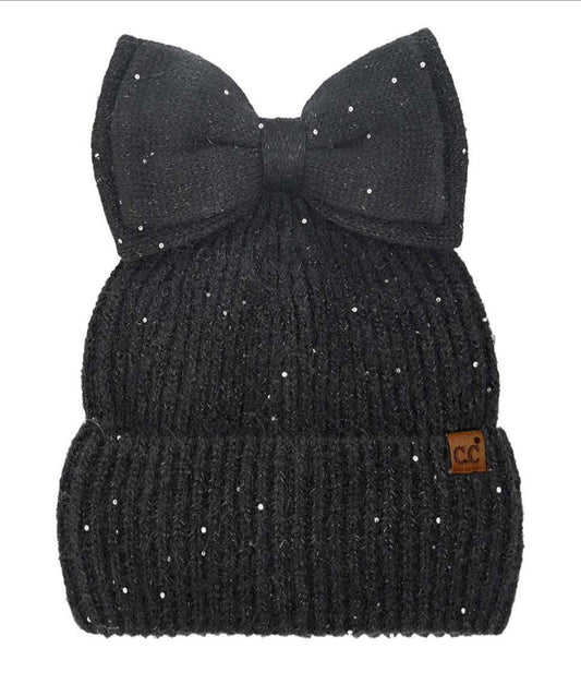 Messy Bun Bow CC Beanie