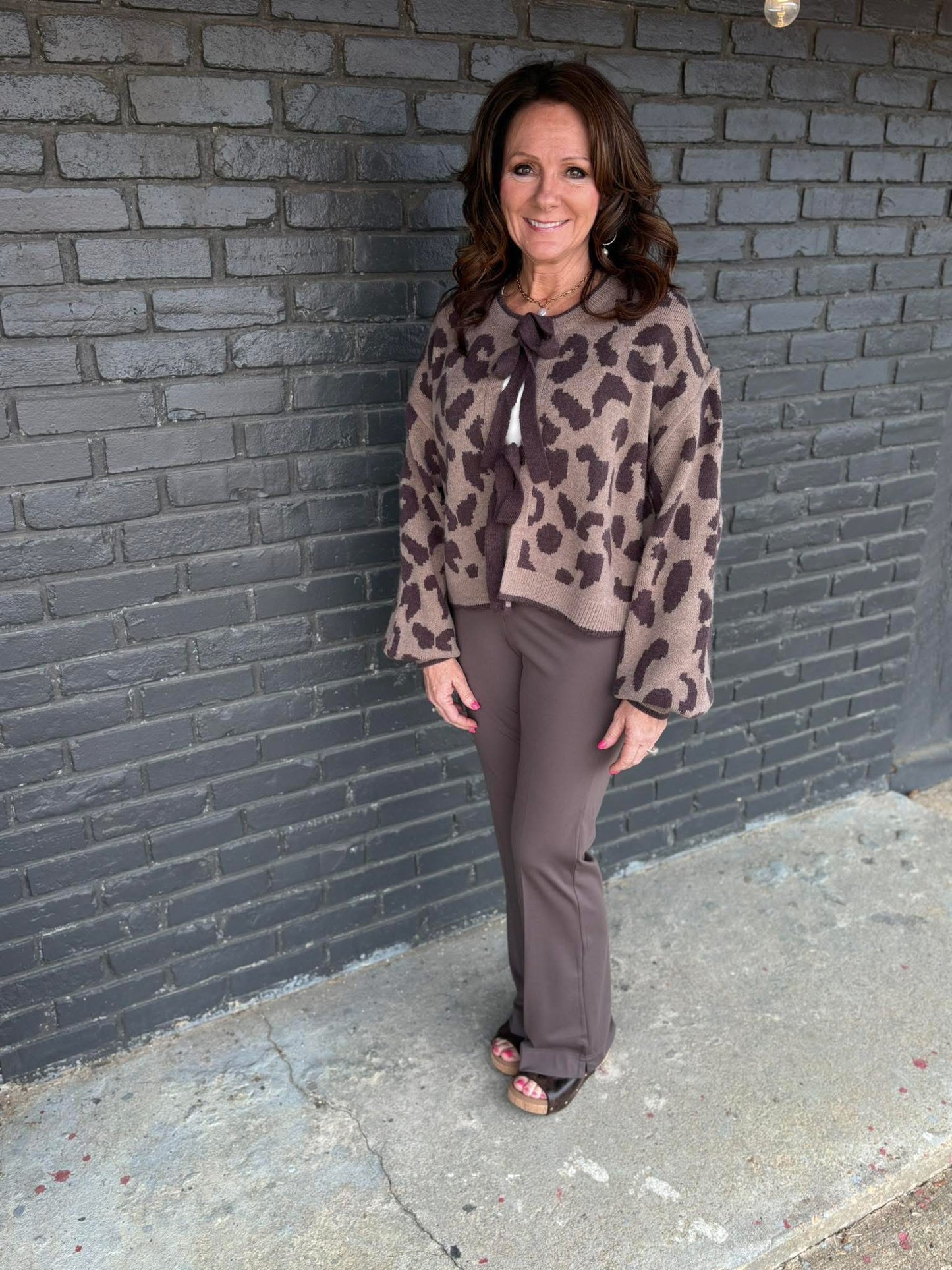 Double Tied Leopard Cardigan