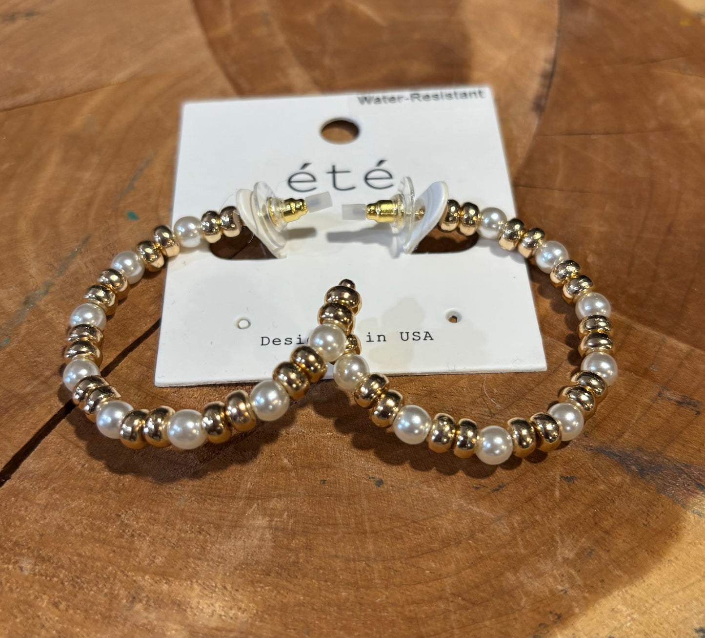 Gold & Pearl Hoops