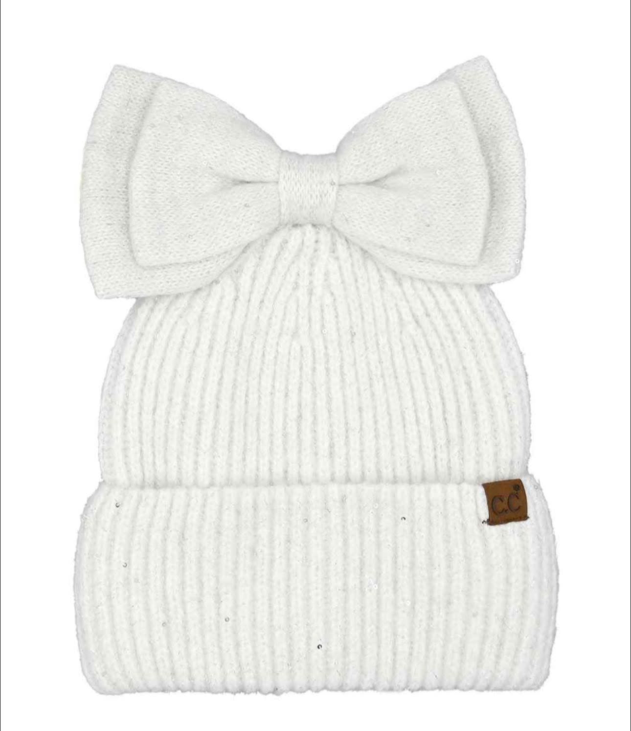 Messy Bun Bow CC Beanie