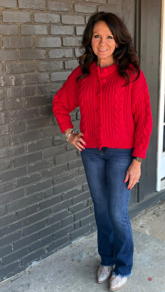 Cute In Cable Knit Sweater