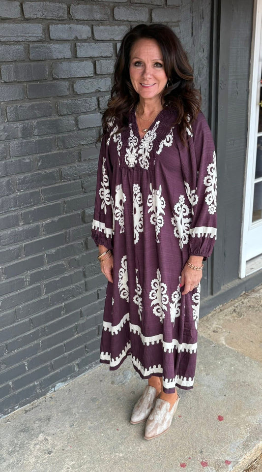Muscadine Wine Maxi Dress