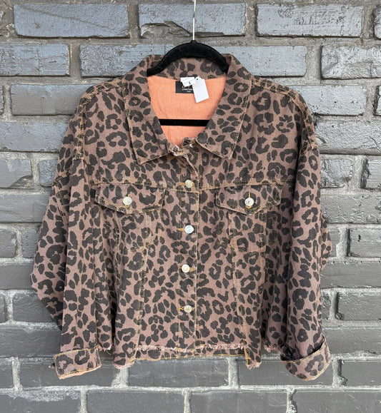 Sassy Leopard Denim Jacket