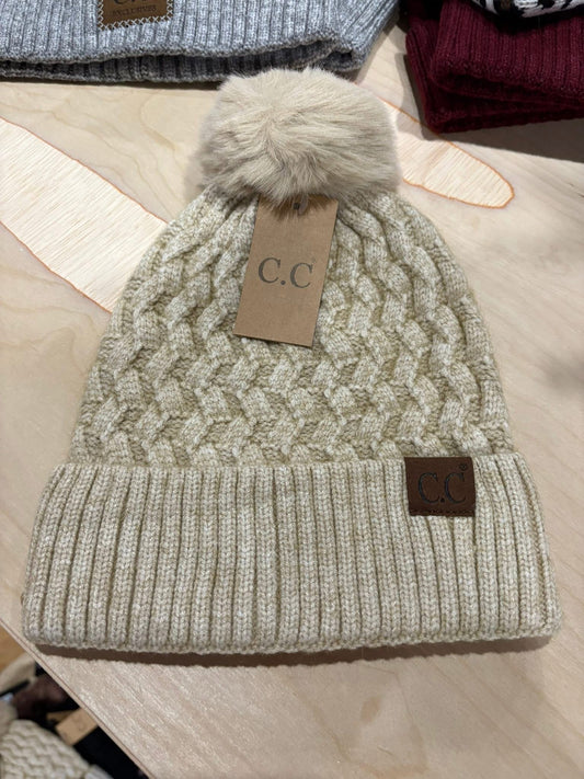 Natural Woven C.C. Beanie