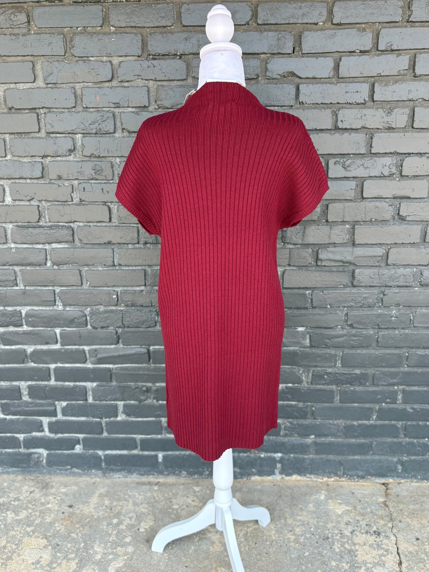 Maroon Attitude Sweater Dress by She + Sky